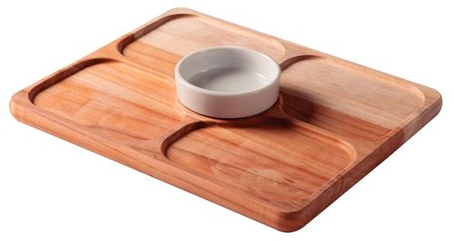 Tabla para Picada Asado Tramontina de Madera con 1 Pote de Porcelana