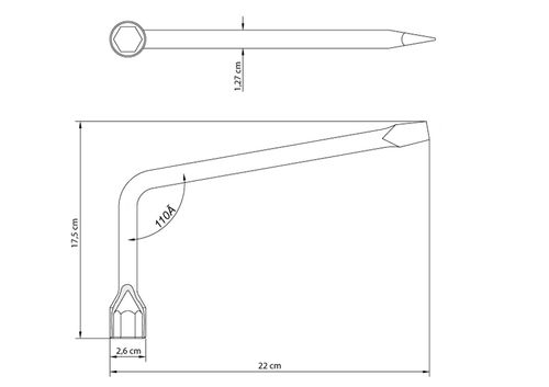 Llave En "L" Para Rueda 17 Mm Tramontina Master Cromada