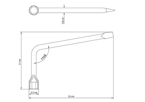 Llave En "L" Para Rueda 21 Mm Tramontina Master Cromada