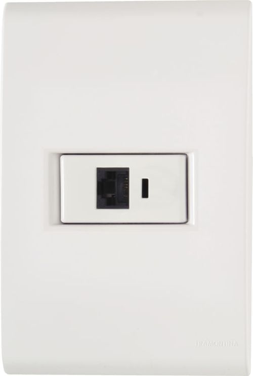 Conjunto 4X2 Con 1 Enchufe Para Teléfono Rj11 Tramontina Liz Blanco