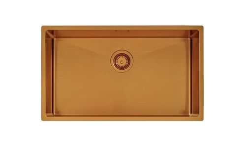 Pileta Tramontina Design Collection Quadrum en acero inoxidable con Recubrimiento PVD Gold 70x40 cm