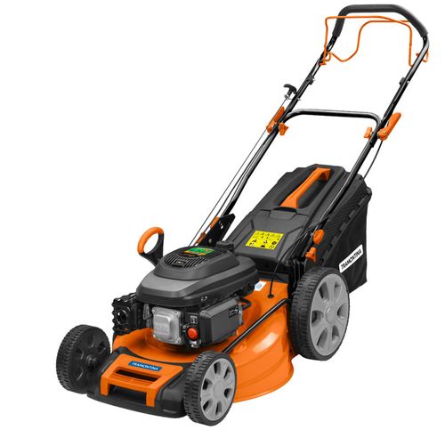 Cortadora de Césped a Gasolina Tramontina de 530 mm Motor 196 cc con Tracción Chasis Metálico y Recolector Rígido