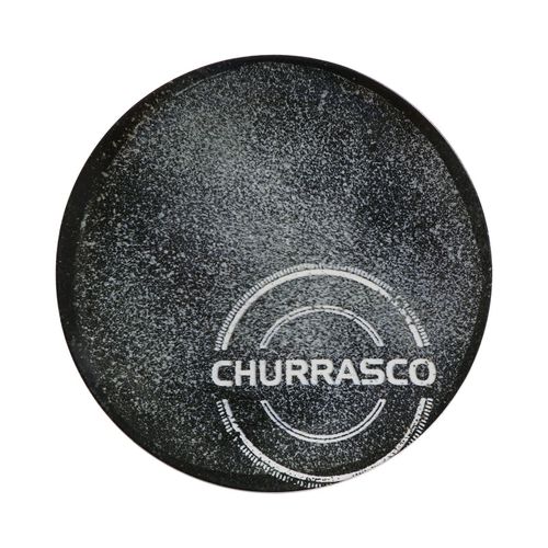 Plato Raso Tramontina Churrasco Carbon en Porcelana Decorada 25 cm
