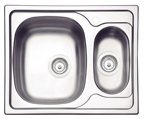 Bacha de Superponer Tramontina Vega 1 + 1/2 Bacha con Terminación Natural, 62 x 50 cm, con válvula