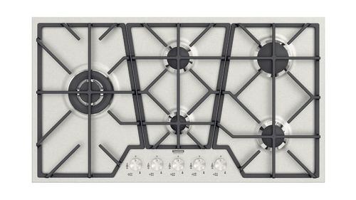 Placa de Cocción de Gas Tramontina Design Collection Penta Inox 5 Quemadores 90 en Acero Inoxidable y Rejillas de Hierro Fundido