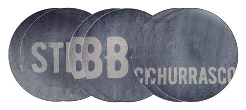 Kit Plato Raso Tramontina Churrasco Stone en Porcelana 28 cm 6 Piezas