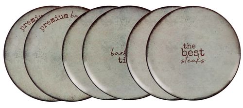 Kit Plato Raso Tramontina Churrasco Rustic En Porcelana 28 Cm 06 Piezas