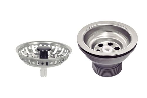Valvula Tramontina 3 1/2" Sin Escape De Acero Inoxidable Pulido Y Polipropileno Para Fregaderos Cubetas Y Lavaderos