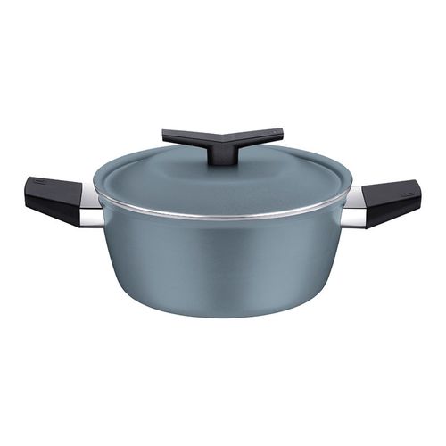 Cacerola Tramontina Spezia Induction en Aluminio con Revestimiento Interno y Externo en Antiadherente Starflon Excellent Azul Ardosia 24 cm