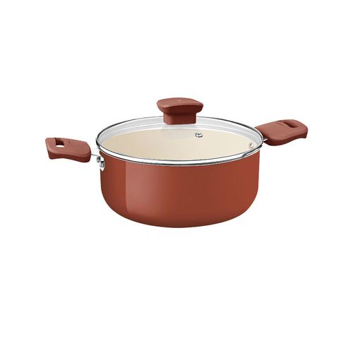 Cacerola Tramontina Veronese en Aluminio Reciclado con Revestimiento Interno Cerámico y Externo Siliconado Arcilla 20 cm 2,6 L