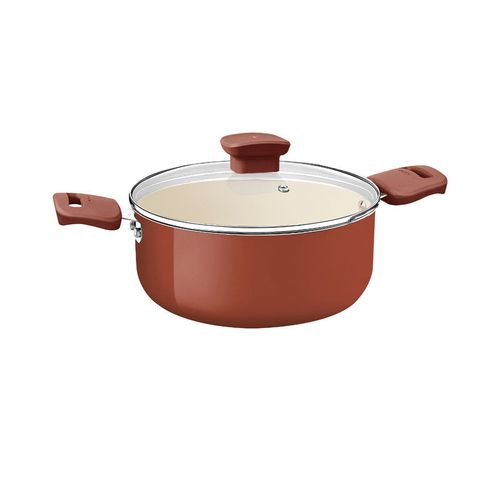 Cacerola Tramontina Veronese en Aluminio Reciclado con Revestimiento Interno Cerámico y Externo Siliconado Arcilla 22 cm 3,6 L