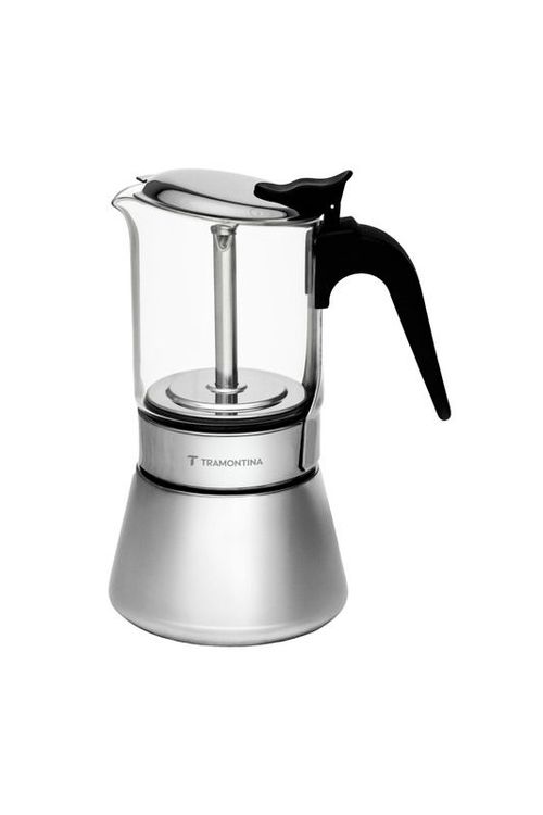 Cafetera Italiana Tramontina para Espresso de Acero Inoxidable y Vidrio de Borosilicato 300 ml