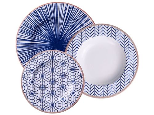 Juego de Platos Tramontina Abstratta en Porcelana Decorada 12 Piezas