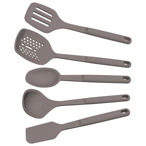 Juego de Utensilios Tramontina Softta de Silicona Gris 05 Piezas