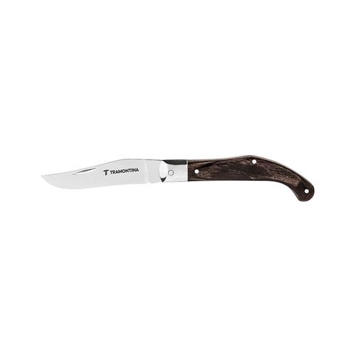 Navaja Tramontina Santa Barbara con Lámina en Acero Inoxidable y Mango de Madera Tratada Polywood Castaño 3"