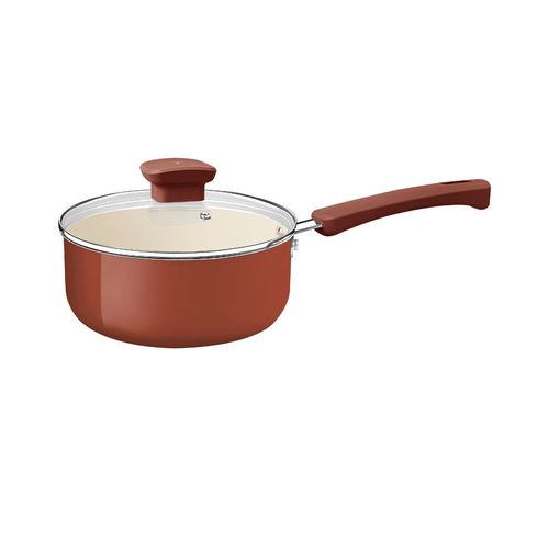 Olla Tramontina Veronese en Aluminio Reciclado con Revestimiento Interno Cerámico y Externo Siliconado Arcilla 18 cm 2 L