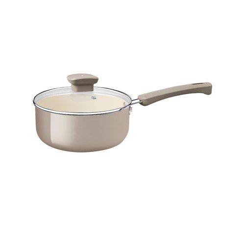 Olla Tramontina Veronese en Aluminio Reciclado con Revestimiento Interno Cerámico y Externo Siliconado Beige Mineral 16 cm 1,3 L