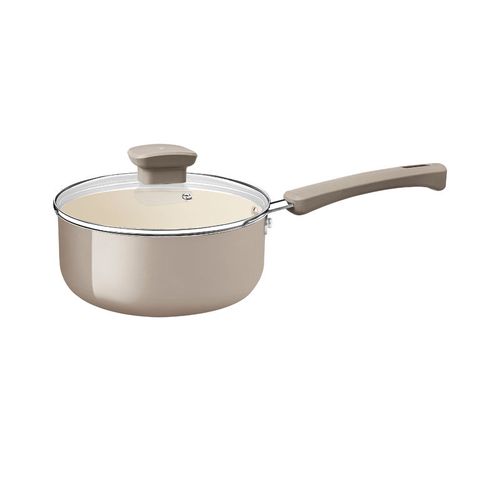 Olla Tramontina Veronese en Aluminio Reciclado con Revestimiento Interno Cerámico y Externo Siliconado Beige Mineral 18 cm 2 L