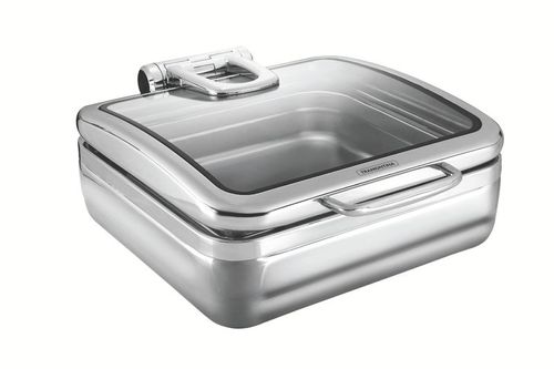 Rechaud baño maría rectangular de acero inoxidable con tapa retráctil y cuba GN 2/3 y 5,9l Tramontina