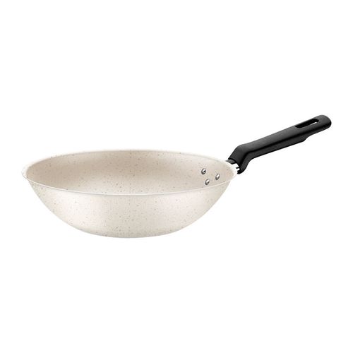 Wok Tramontina Loreto en Aluminio con Revestimiento Interno y Externo Antiadherente Starflon Max Beige 28 cm 3,6 L